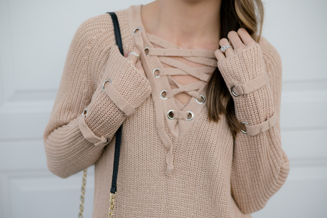 Knit Lace Up Sweater 12