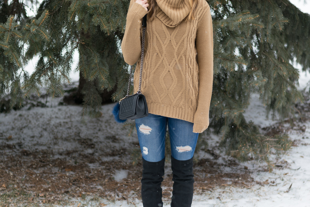 Cable Knit Turtleneck - The Styled Press