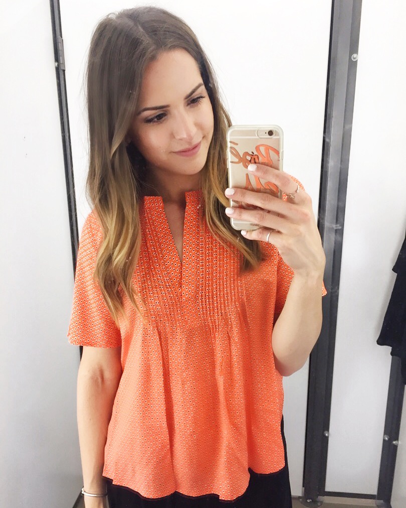 orange-old-navy-swing-pintuck-blouse