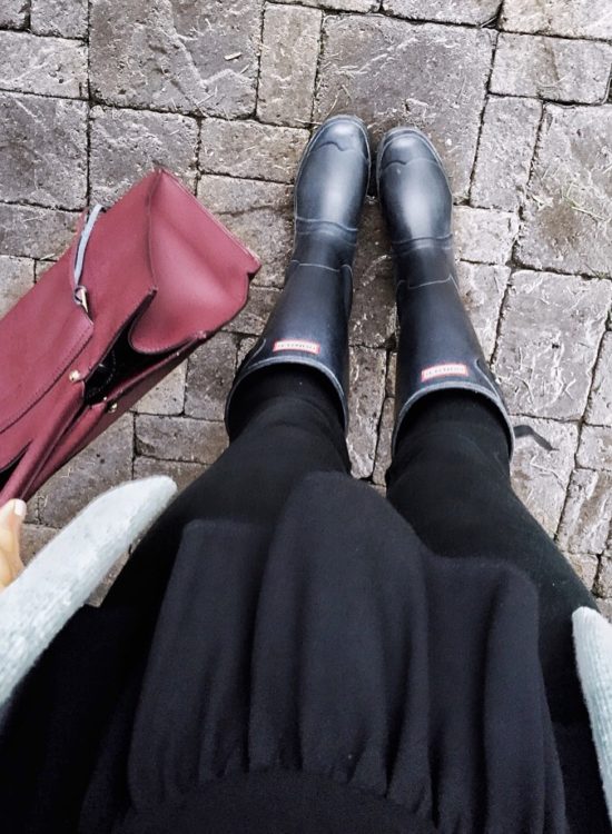 black-matte-hunter-boots-outfit