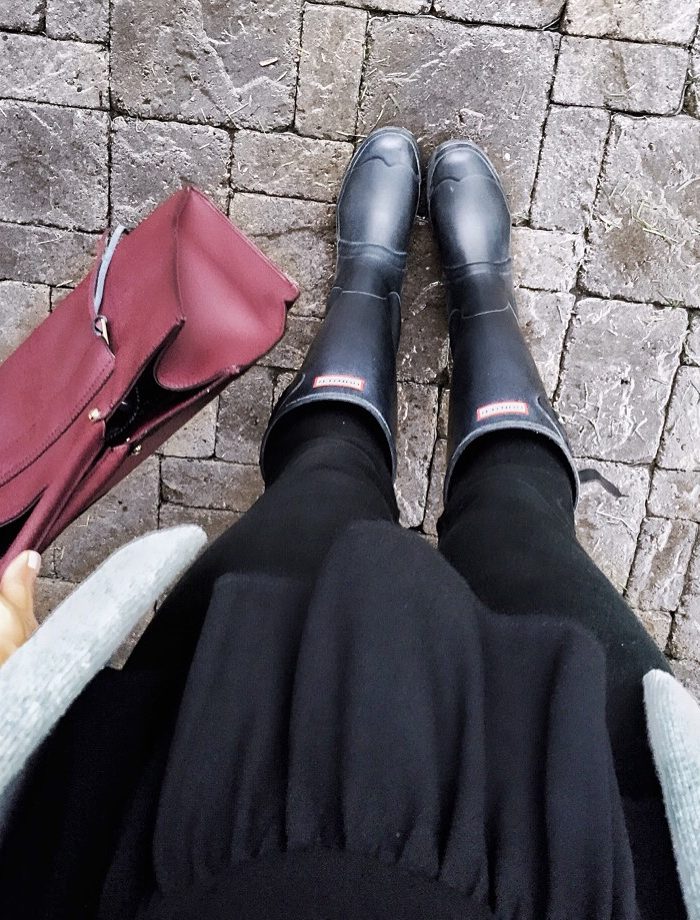 black-matte-hunter-boots-outfit