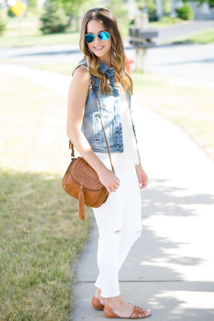 White and Cognac Outfit - The Styled Press