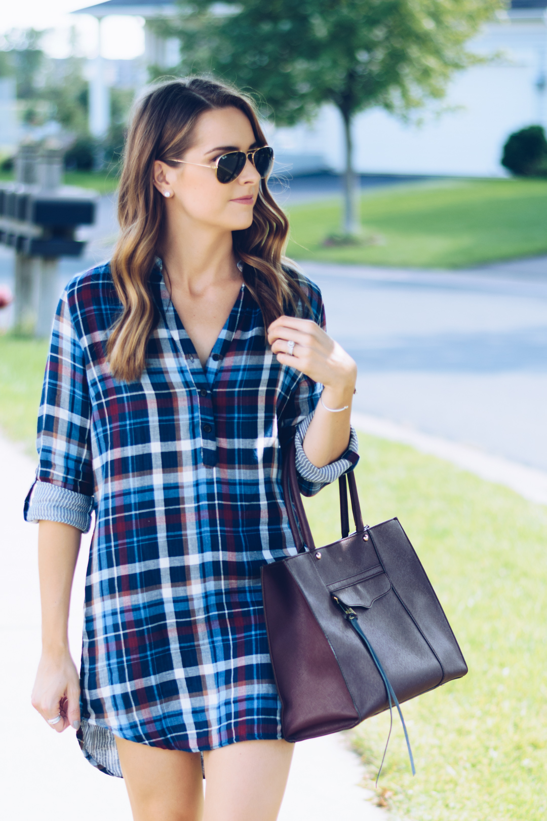 Blue flannel outlet dress