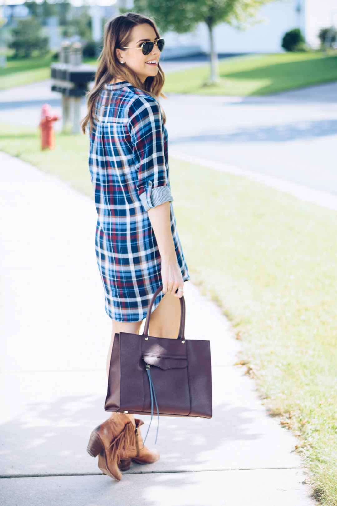 flannel shirt dress outfit