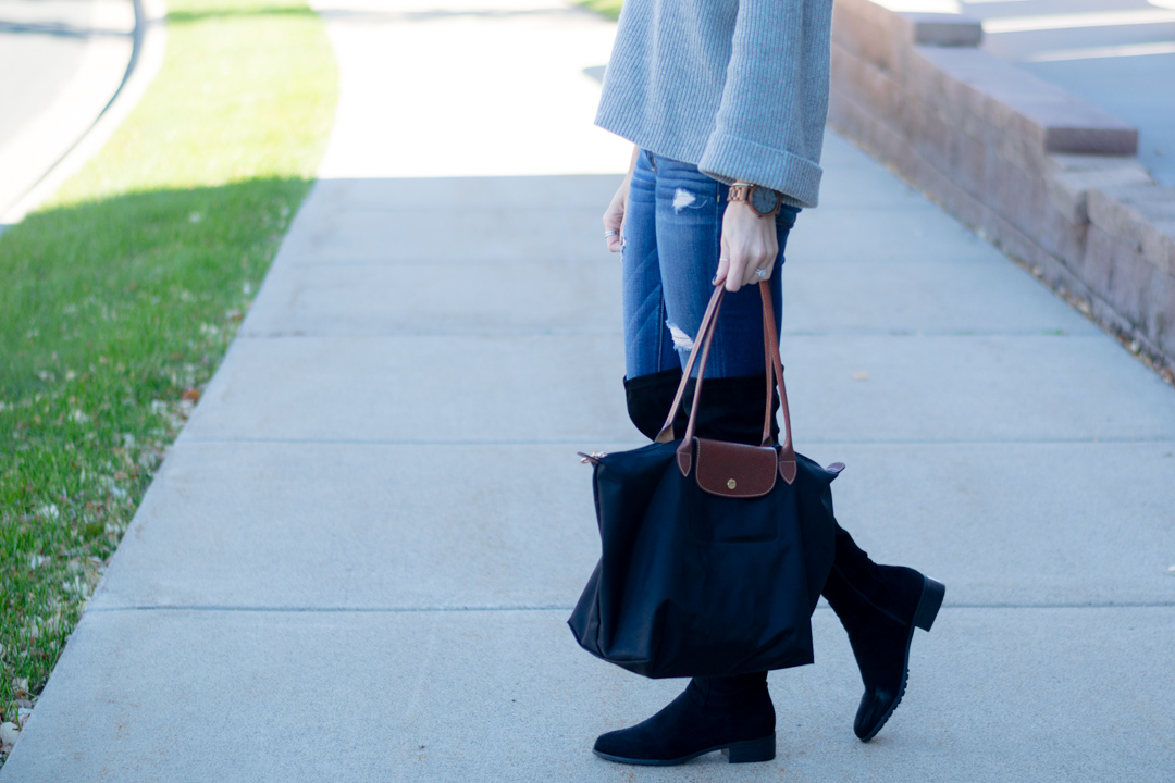 nordstrom leith cowl neck pullover, fall 2016 outfit, gray turtleneck outfit, wood watches, fall accessories, jord watch, frankie series watch