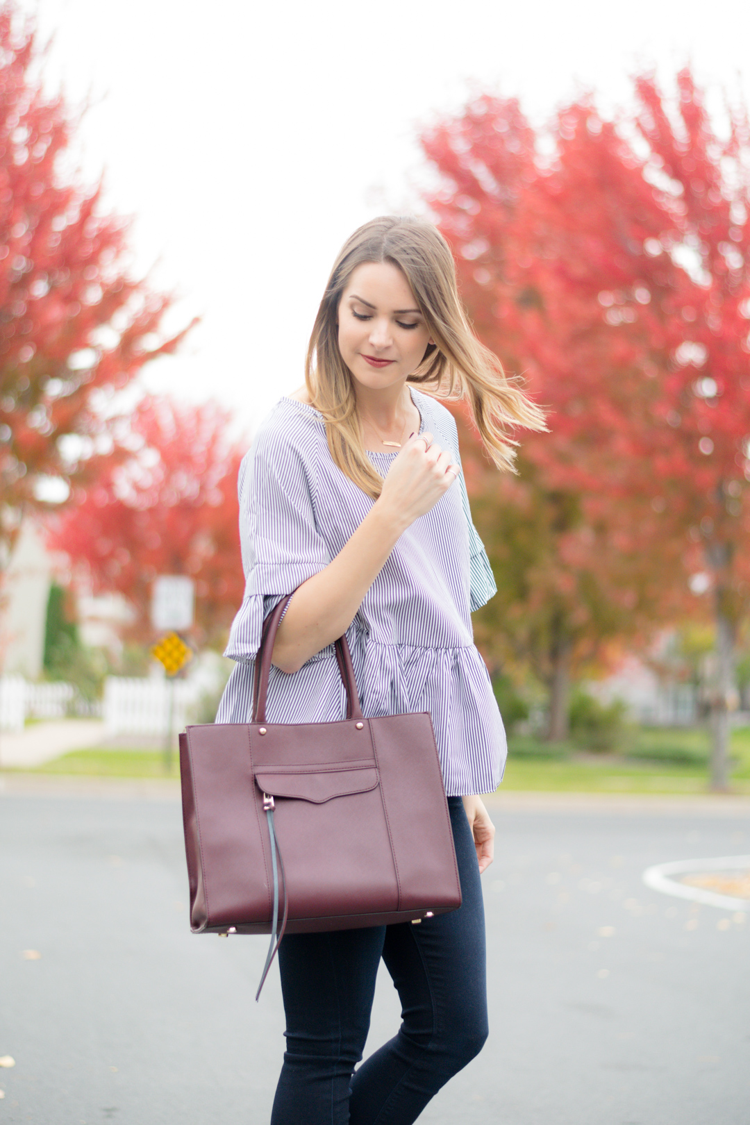 Striped Ruffle High-Low Top - The Styled Press