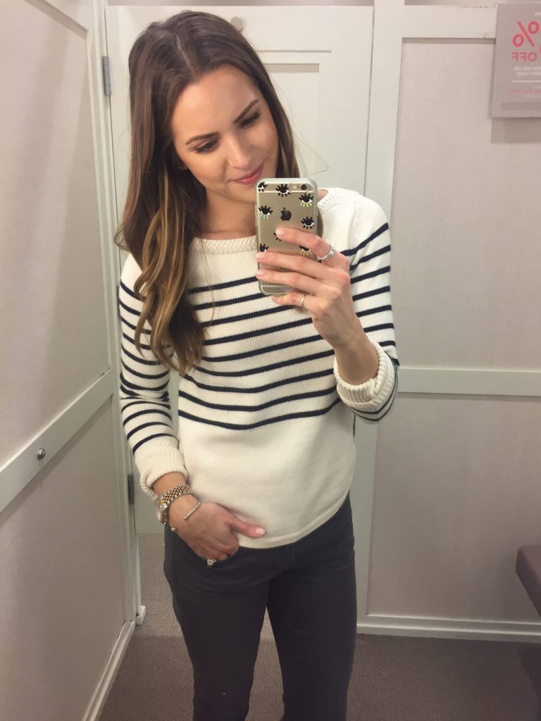 loft striped boatneck sweater, 2016 fall fashion, striped sweater outfit