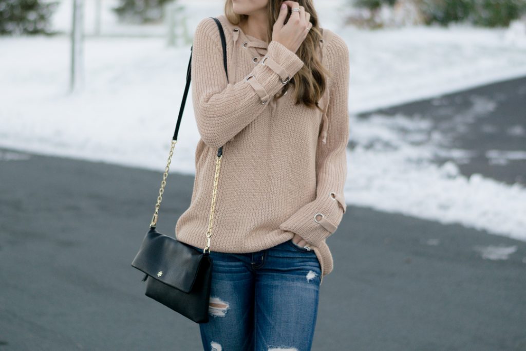 Lace-up Knit Sweater + OTK Boots - The Styled Press