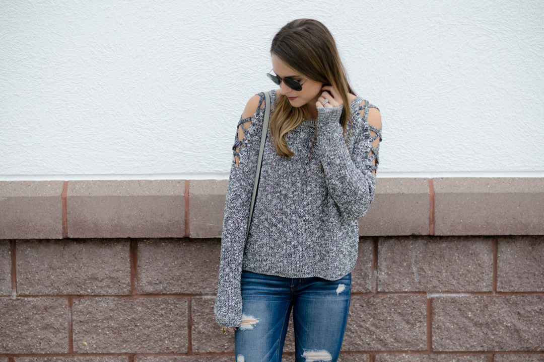 Express cold shoulder sweater sale