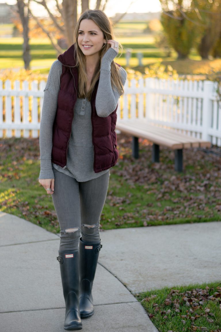 Wine Puffer Vest - The Styled Press