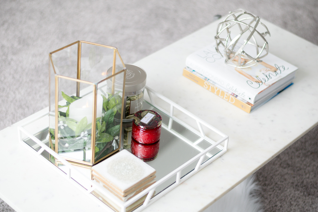 coffee tray table decor, marble table