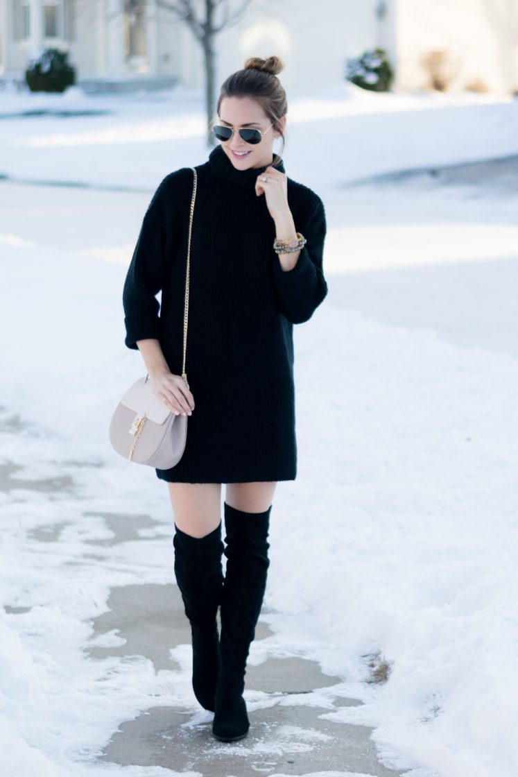 Black Turtleneck Sweater Dress The Styled Press