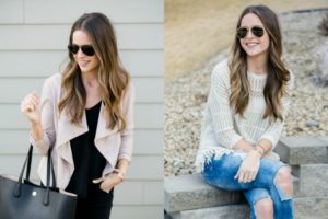 bb dakota blush blazer, ray ban aviators outfits, crochet fringe sweater love stitch, black nyc good vibes jeans outfit