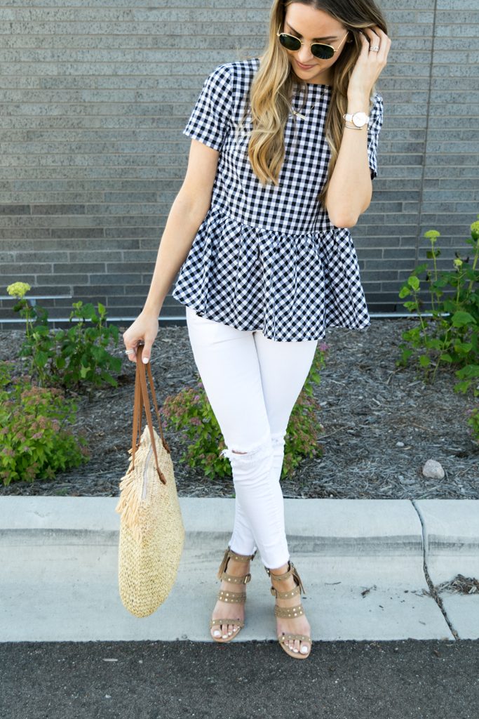 Peplum Gingham Top - The Styled Press