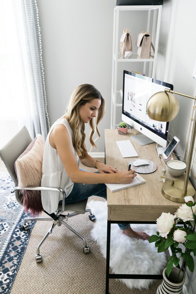 fashion office Inspo, threshold Darley writing desk, target office decor