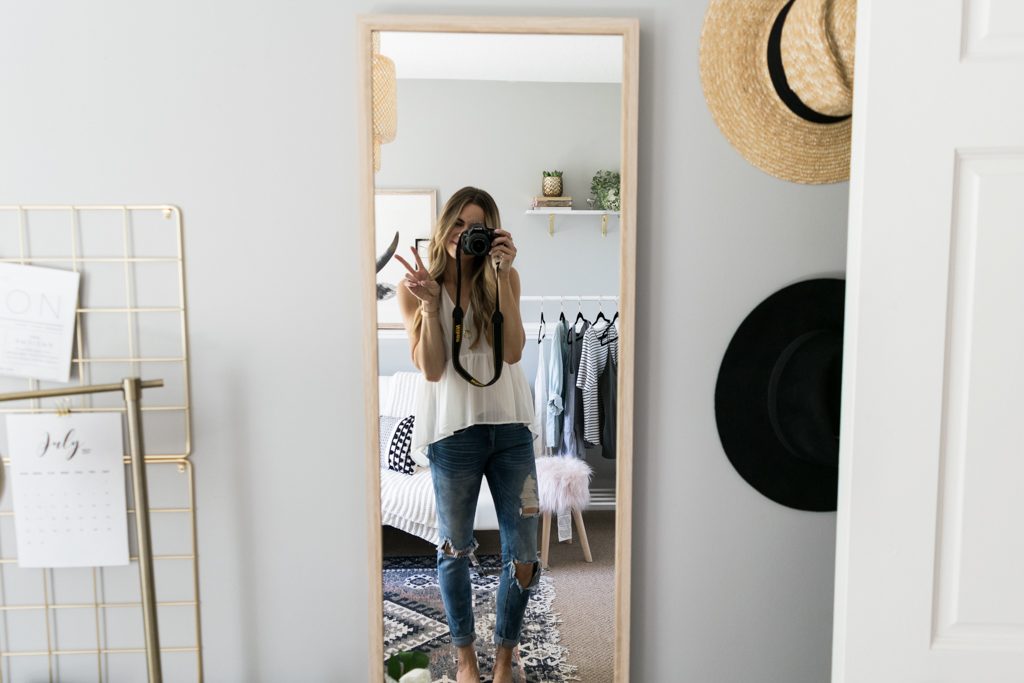 Ikea wall mirror, Ikea floor mirror, blogger office inspiration, work space inspo