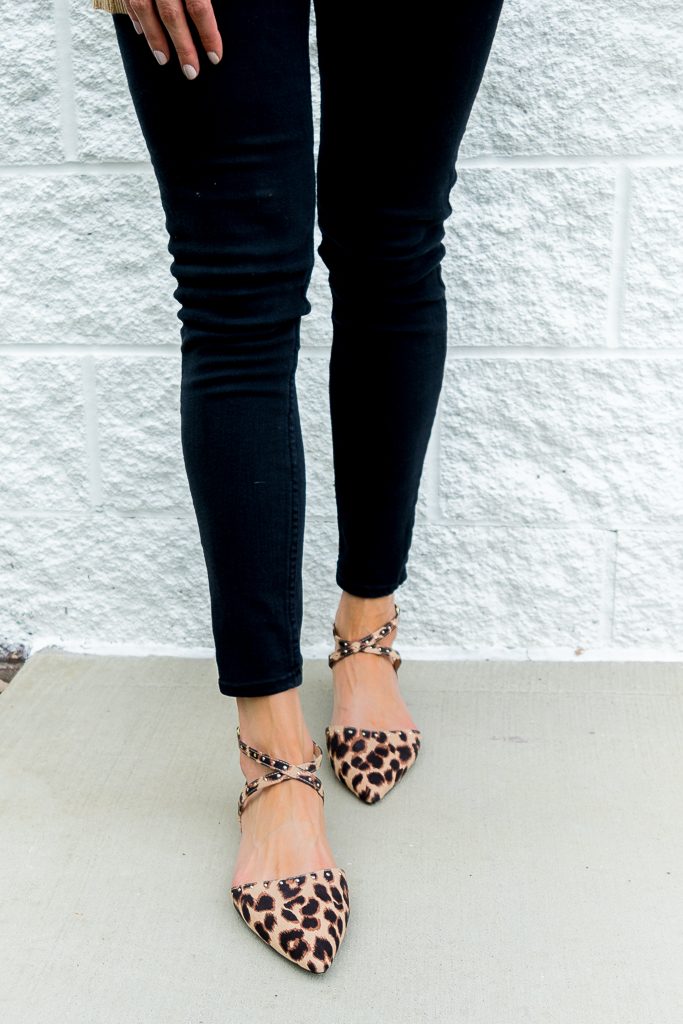 albertville mall outlet finds 2017, Minneapolis fashion blogger, affordable work wear outfits, old navy leopard flats