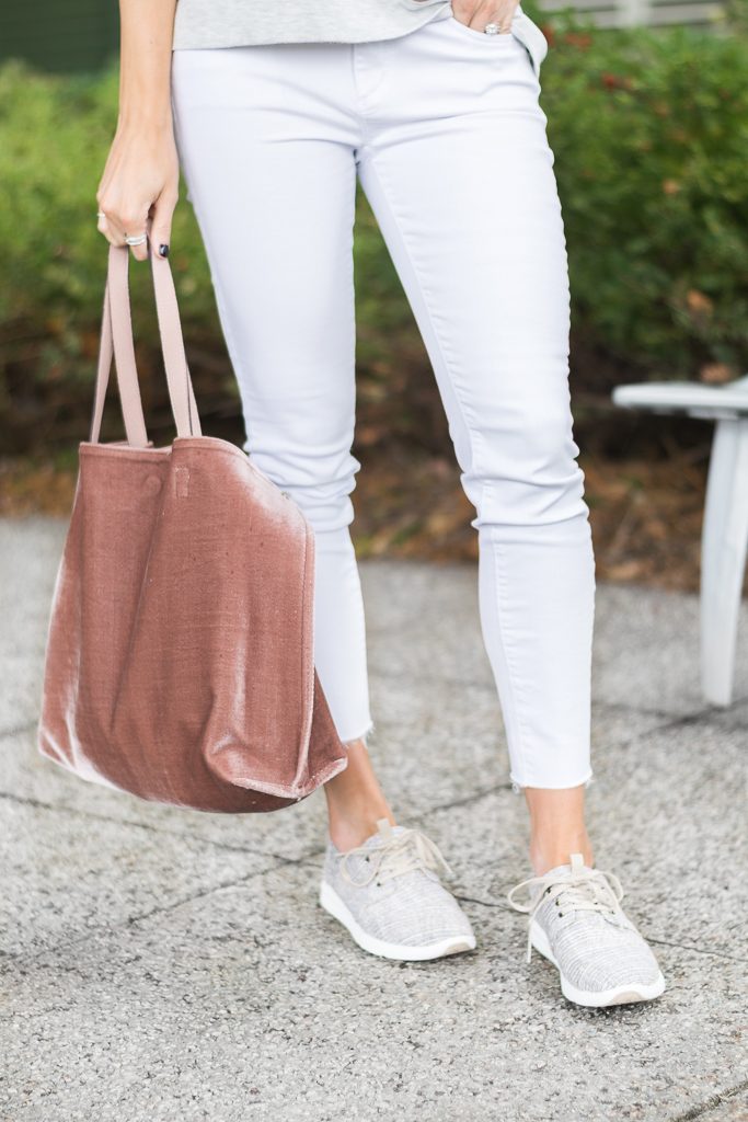 fall outfit ideas, free people velvet vegan tote, minneapolis fashion blogger, toms del rey sneakers, white jeans