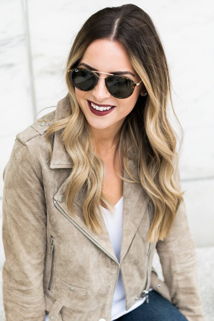 zappos blanknyc suede moto jacket sand stoner, Minneapolis fashion blogger