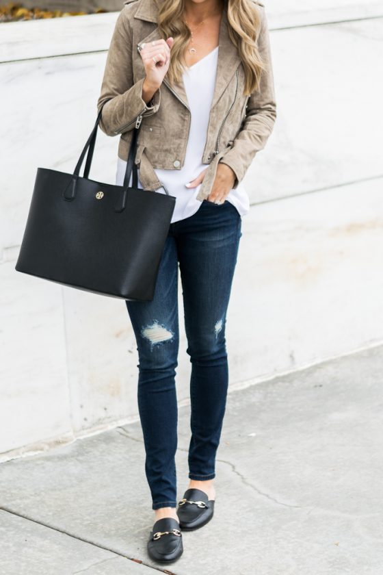 Blank NYC Suede Moto & Distressed Denim - The Styled Press