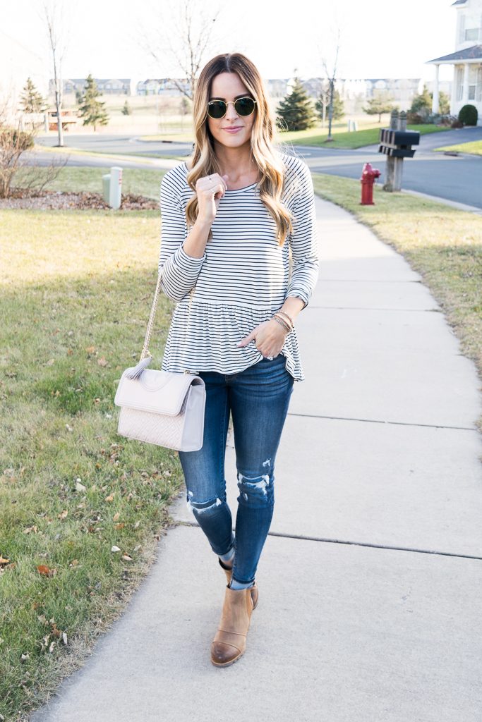 Stripe Peplum Tee - The Styled Press