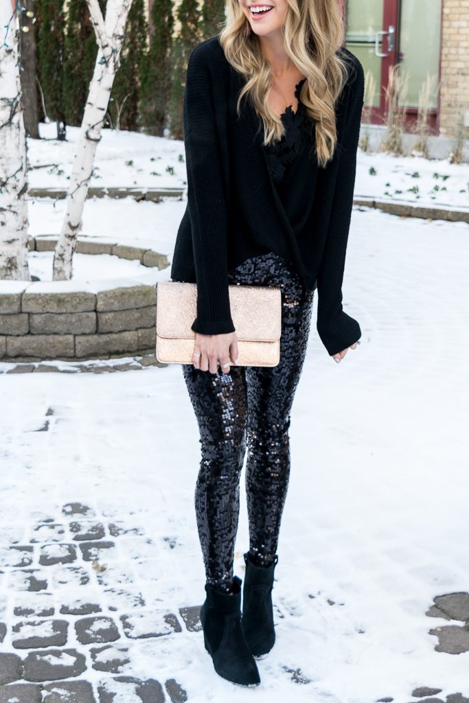 All Black Sequin Leggings Holiday Look The Styled Press