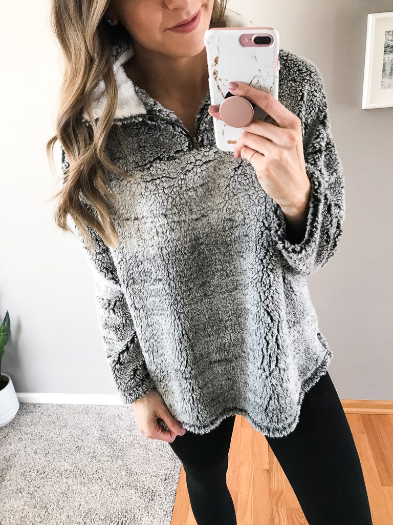 gordmans mn finds, sherpa fleece pullover, Minneapolis blogger, taylor brown