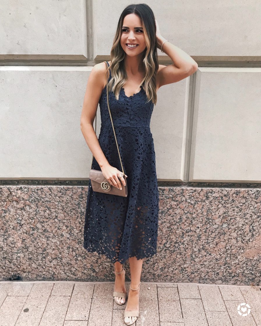 astr the label navy ink lace midi dress, rStheCon recap, rewardstyle conference 2018, what I learned, outfits