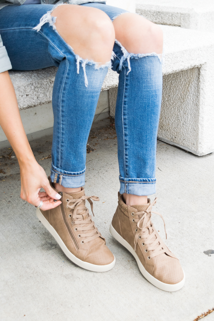 koolaburra Kayleigh high top sneakers, high-top sneakers outfit, Minneapolis blogger