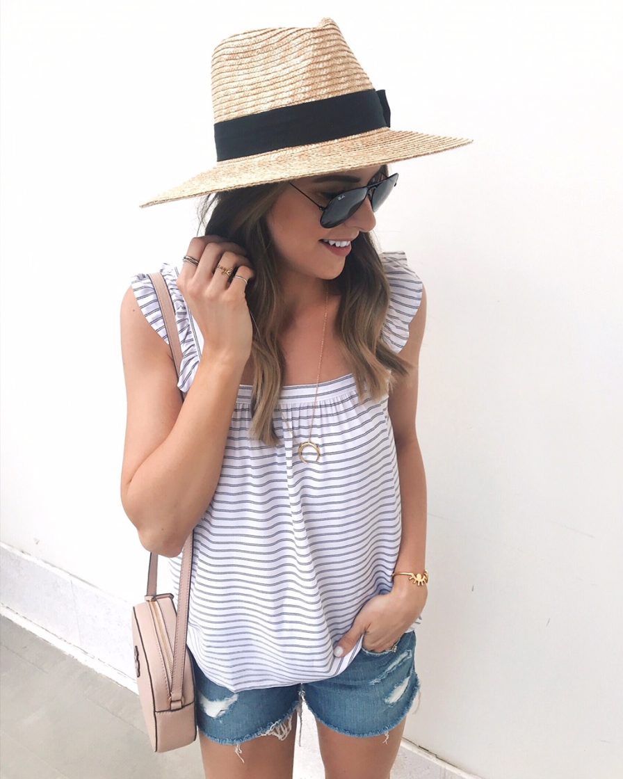 warm weather wish list, beach essentials, summer outfit, brixton fedora