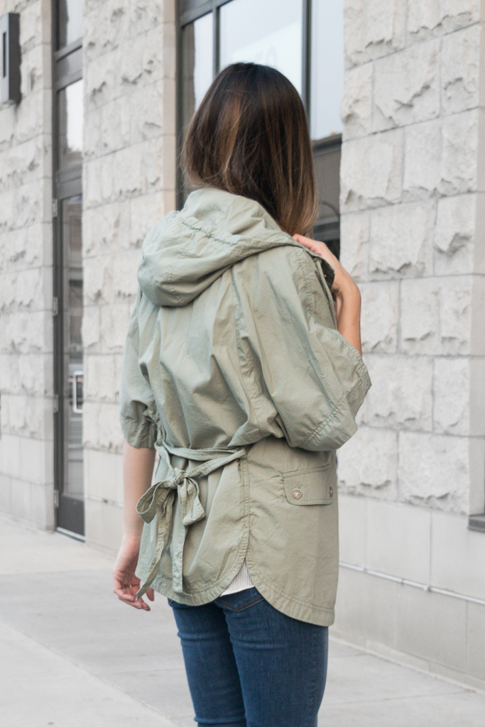 transitioning into fall outfits, loft hooded poncho jacket, Minneapolis blogger