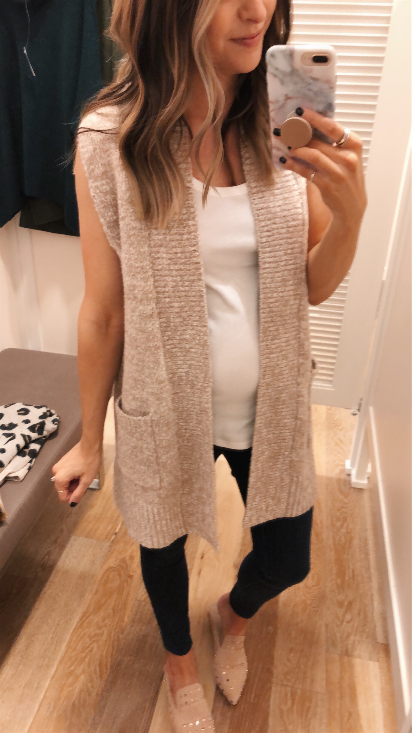 loft pocket sweater vest, loft try-on, friends and family sale