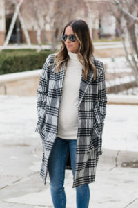 maternity wear for winter, holiday bump style, motherhood maternity, maternity coat