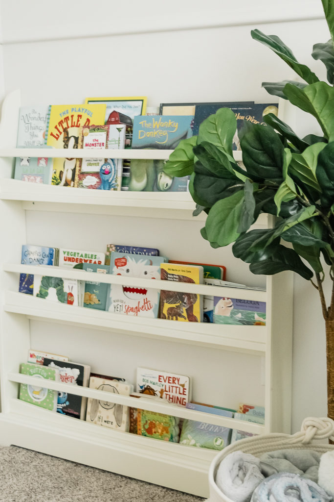 pottery barn madison 3-shelf bookrack, neutral boy nursery