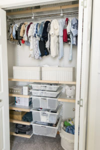 nursery elfa closet system, the container store, neat method minneapolis, nursery organization