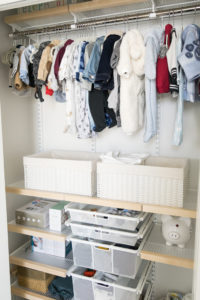 nursery elfa closet system, the container store, neat method minneapolis, nursery organization