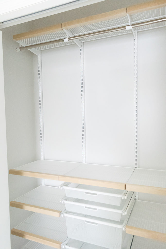 nursery elfa closet system, the container store, neat method minneapolis, nursery organization