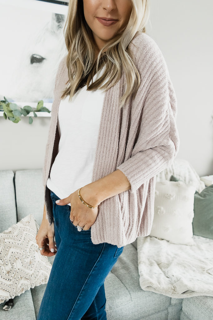 Barefoot Dreams CozyChic Lite Ribbed Shrug Cardi 