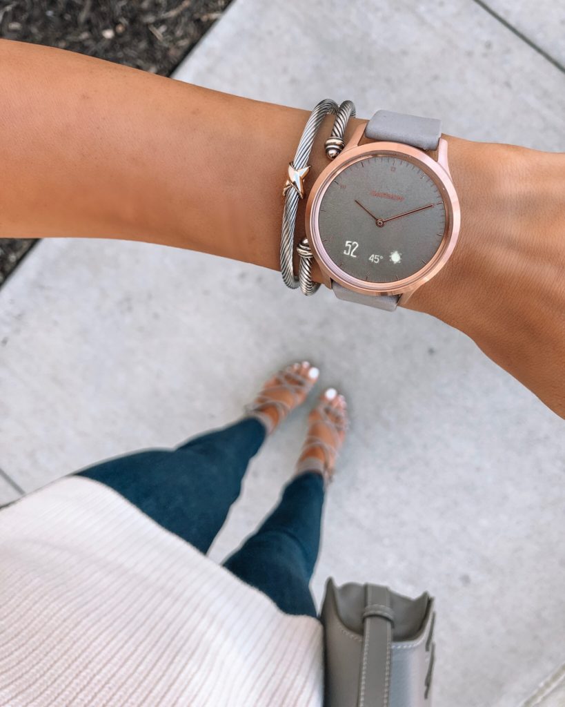 garmin vivomove hr rose gold suede