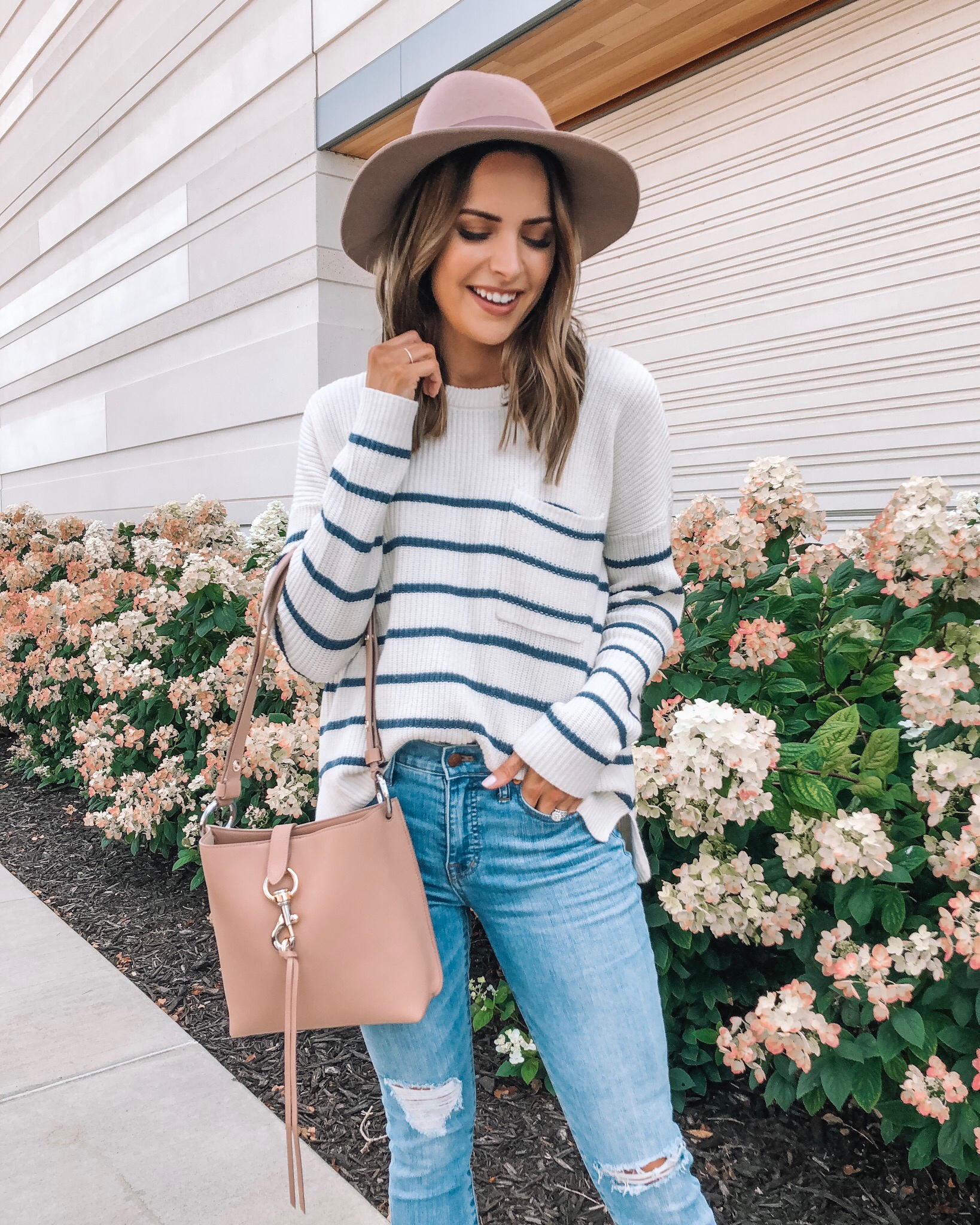 my go-to fall outfit, fall fashion, made well, Nordstrom, Rebecca minkoff small Megan crossbody bag, wool felt hat, Minneapolis blogger