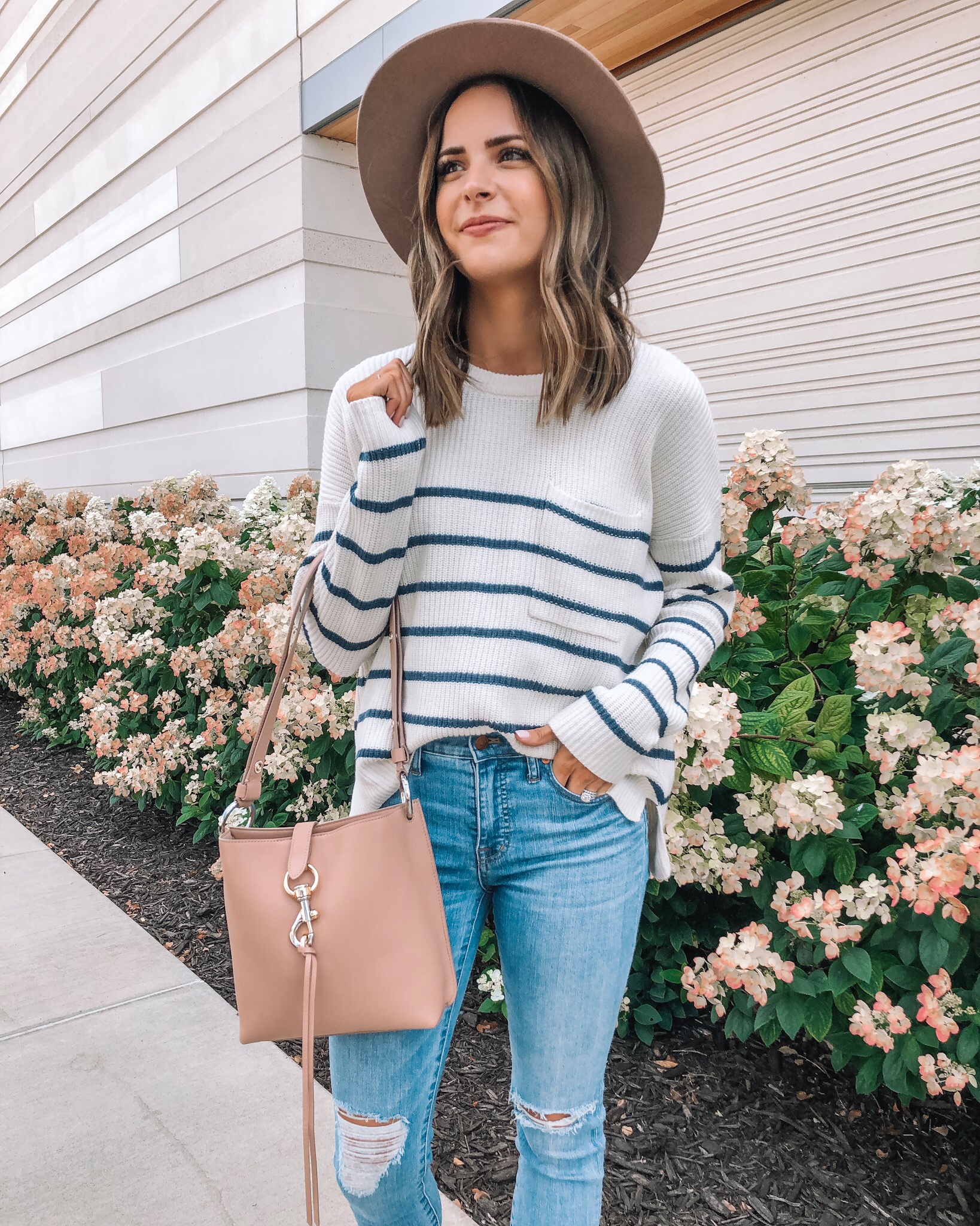 my go-to fall outfit, fall fashion, made well, Nordstrom, Rebecca minkoff small Megan crossbody bag, wool felt hat, Minneapolis blogger