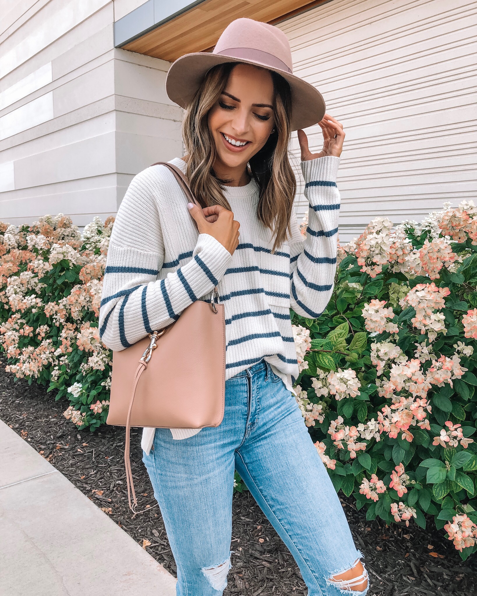 my go-to fall outfit, fall fashion, made well, Nordstrom, Rebecca minkoff small Megan crossbody bag, wool felt hat, Minneapolis blogger