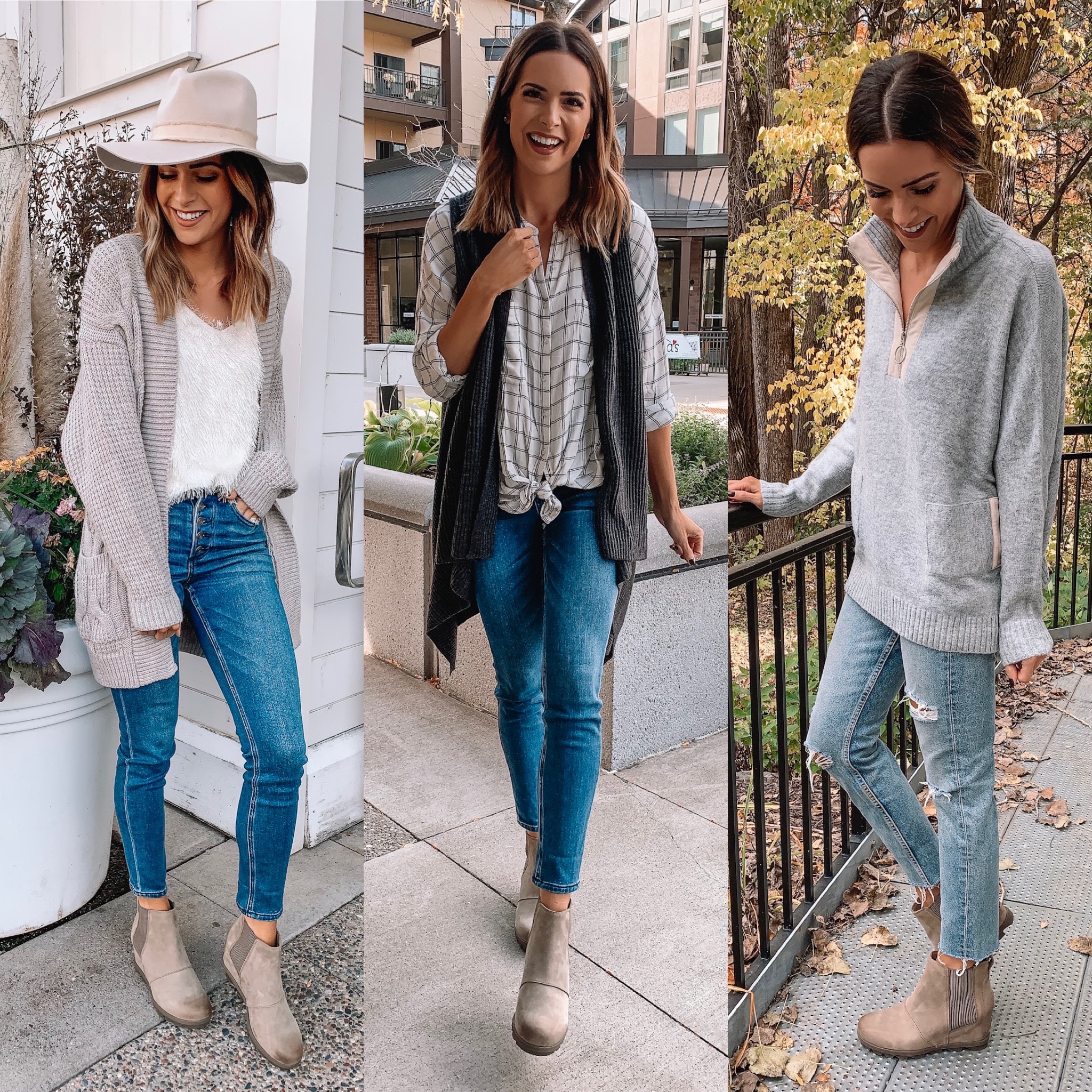 outfits with sorel wedge boots