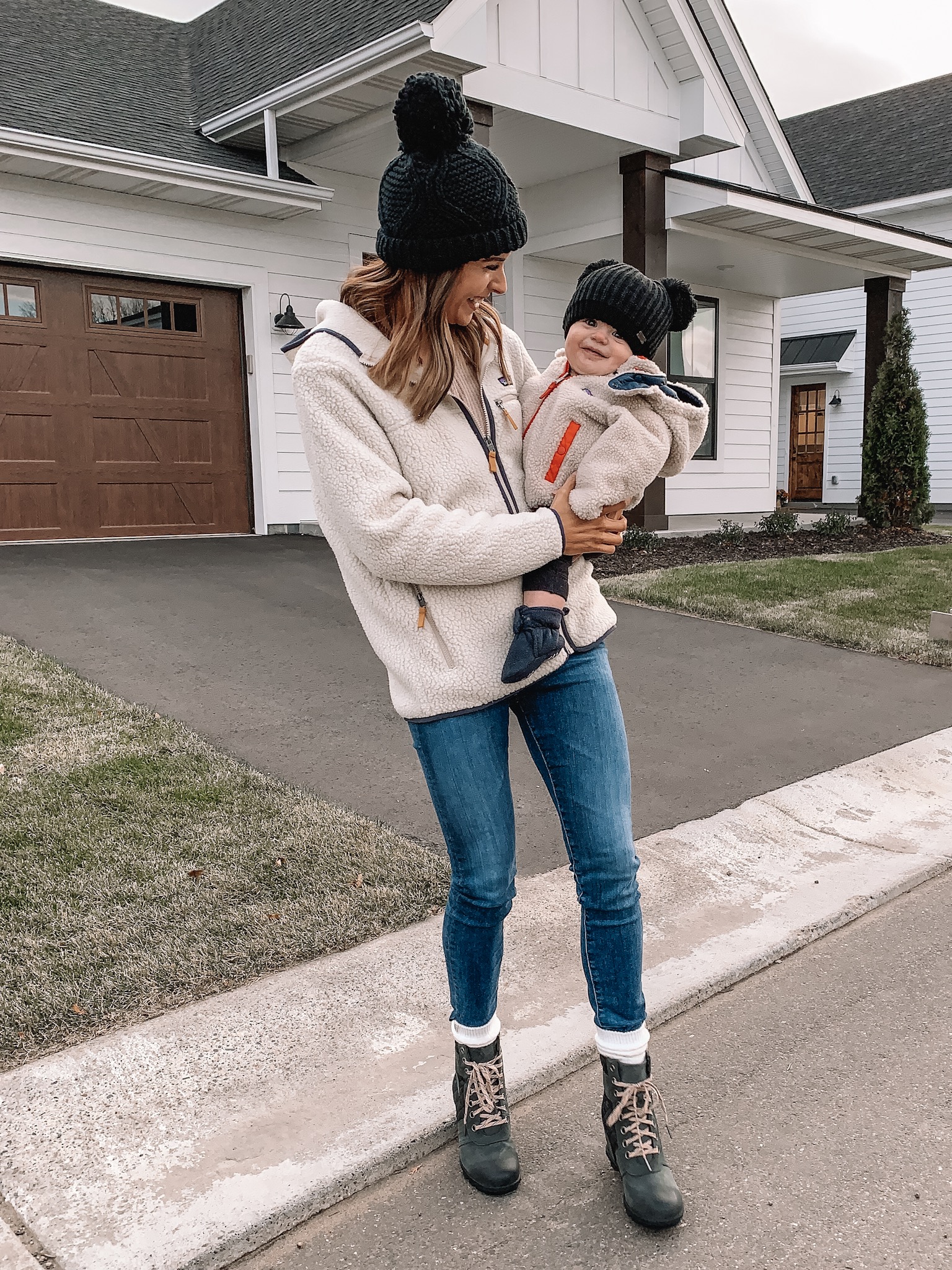 pre-winter favorites, Patagonia retro pile fleece hooded jacket, infant boys reversible winter jacket, backcountry, Sorel Lexie boots