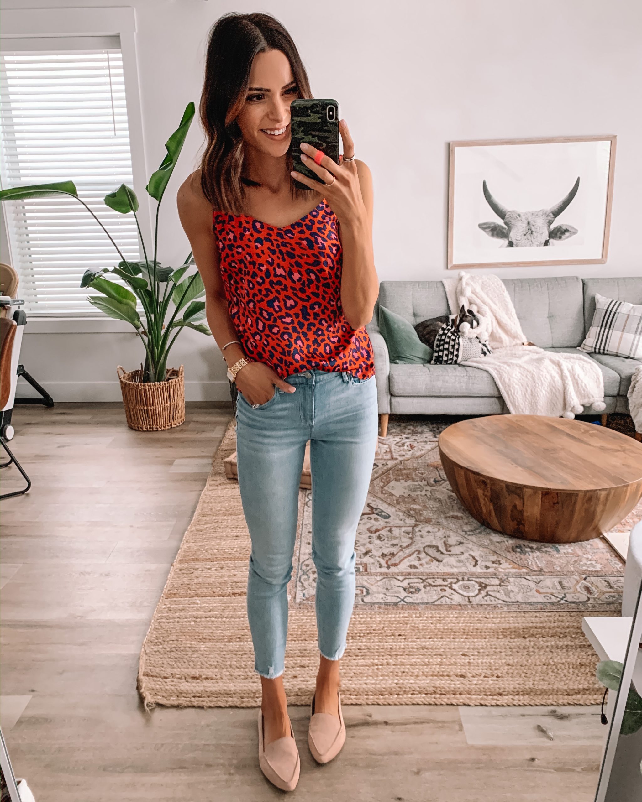 spring walmart fashion, spring outfit, affordable style, scoop, leopard cami