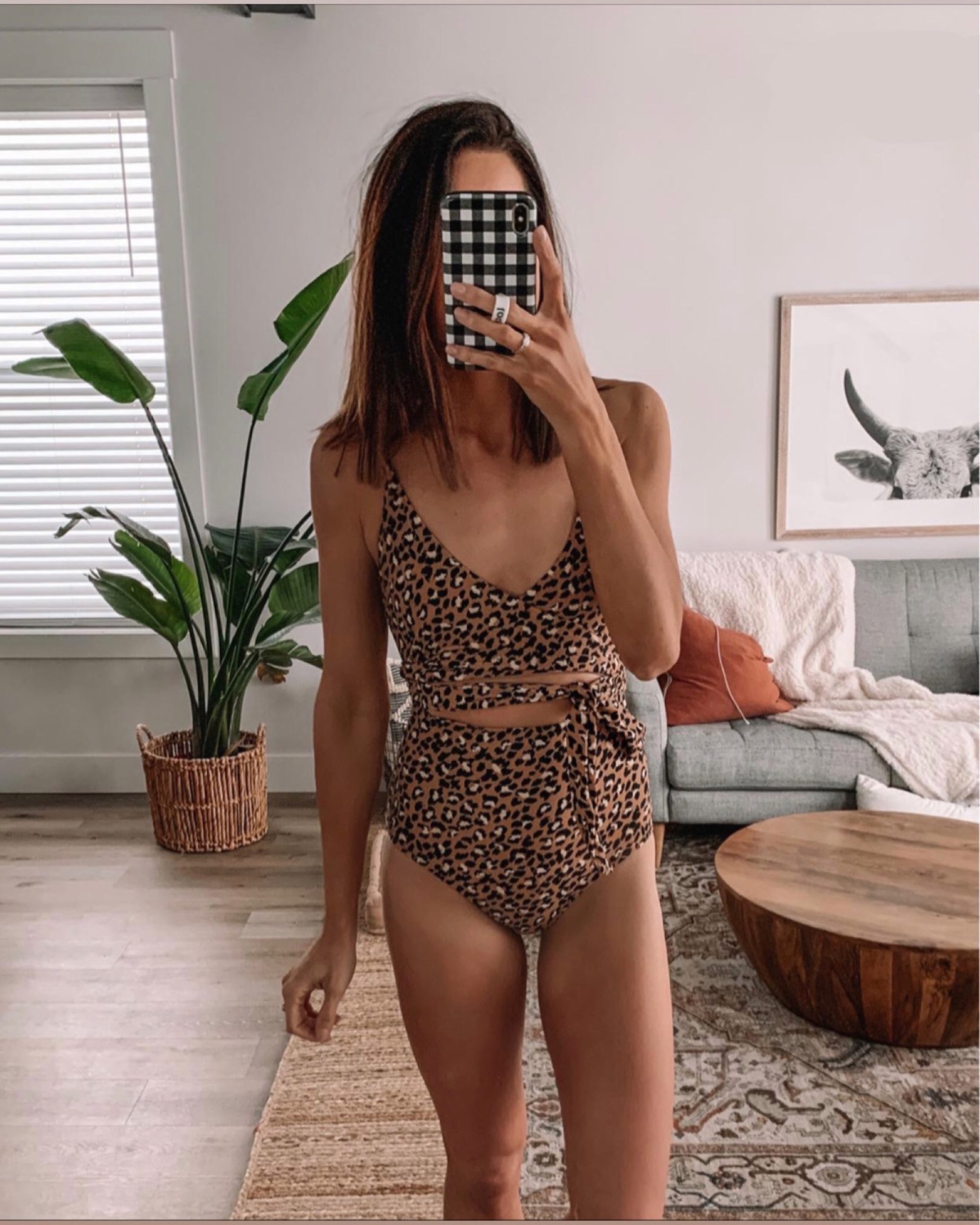 Aerie Leopard Wrap One Piece Swimsuit