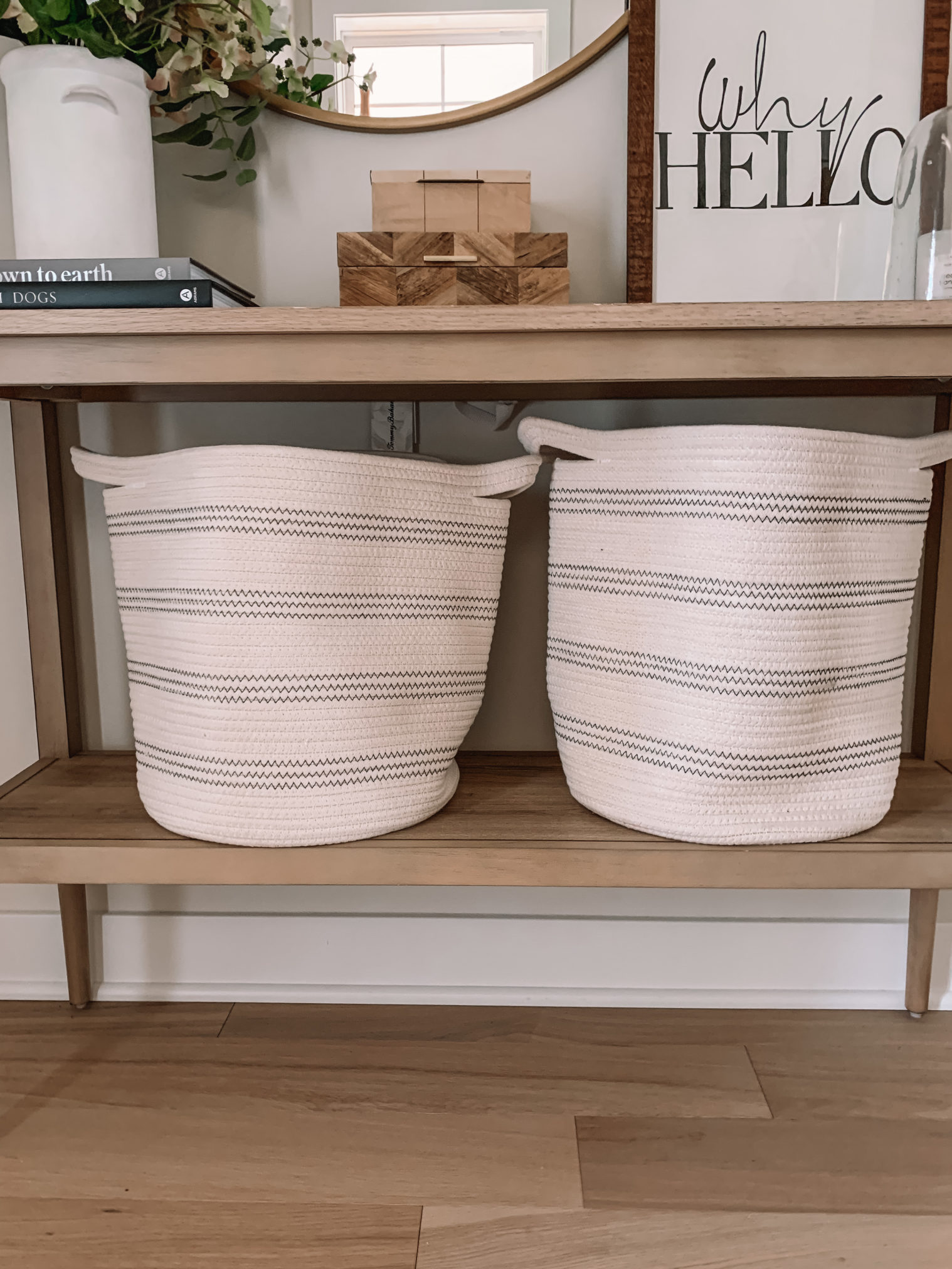 amazon finds, amazon home, home organization, woven bins, home storage, entry way organization