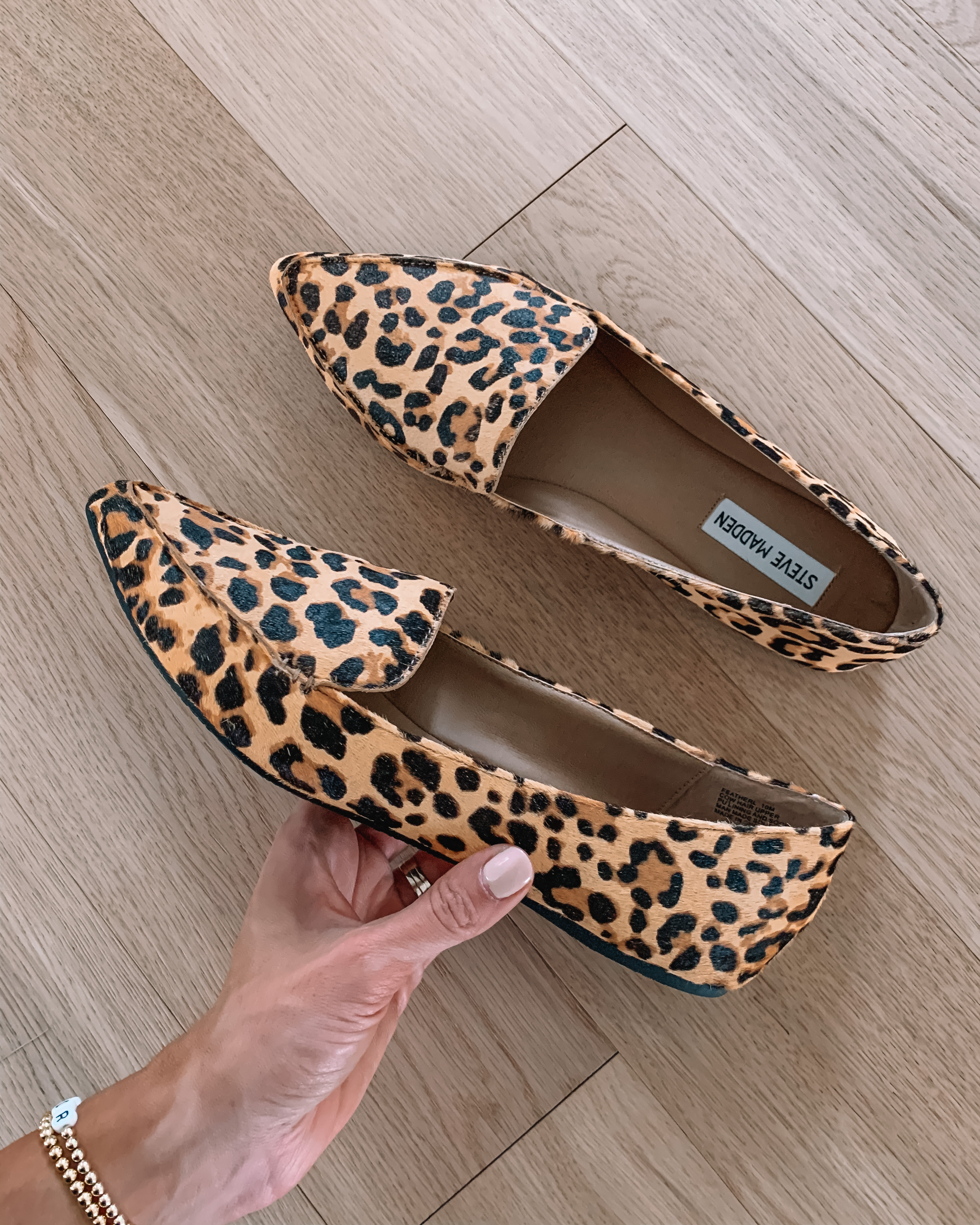 steve madden feather loafer leopard