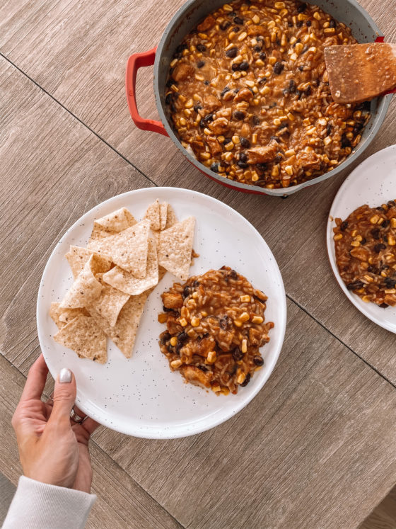 Easy One Pan Chicken Burrito Recipe & Always Pan Review - The Styled Press