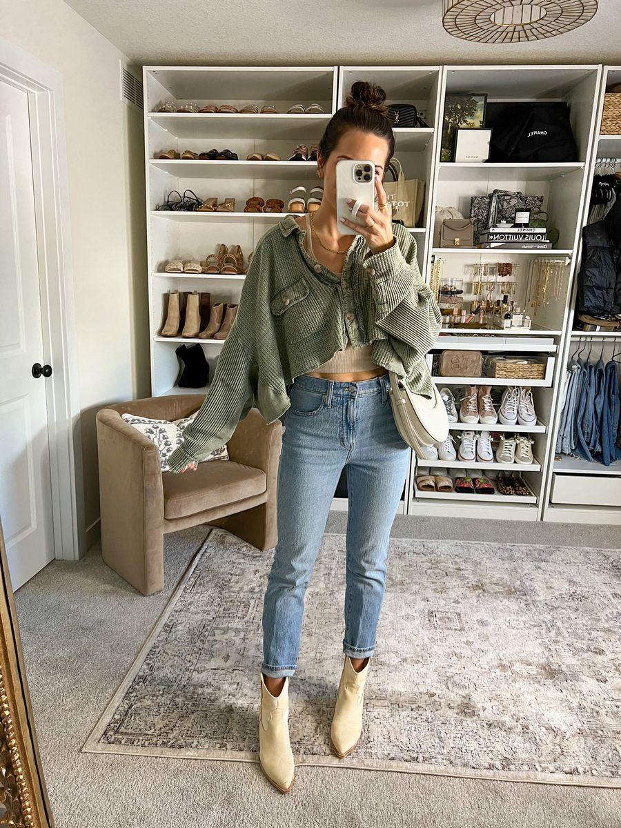 spring outfit 2022, spring outfits, free people cropped scout jacket